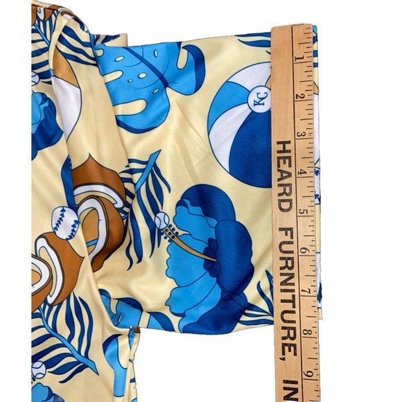 KC Brand Hawaiian Shirt Medium Lite Beer Button Up Polyester Coconuts B-Ball - Picture 9 of 10